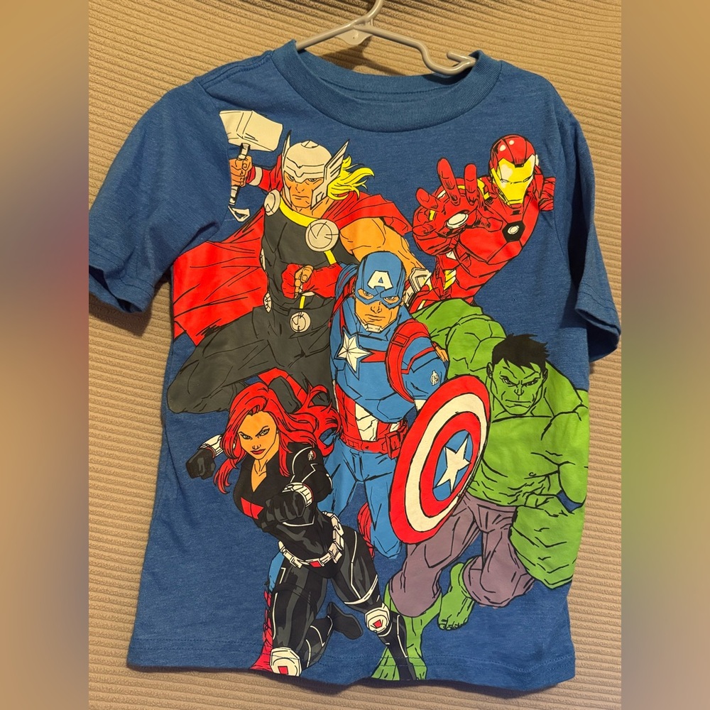 Marvel Blue and Yellow Graphic Tee